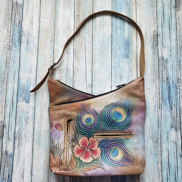 Anuschka  V Top shoulder Handbag Purse. - Picture 2 of 8